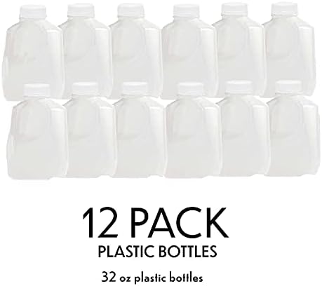 (12Pk) Mini Tej Demizson Műanyag Fedéllel Liter Méret Kancsók Üres Tej, Kancsók, Használja A Tejet, Sört, Üdítőt, Teát, Könnyű Fogást