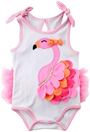 Újszülött Lányok Flamingo Játszó Állítható Vállpánt Body Ruha Ruhák