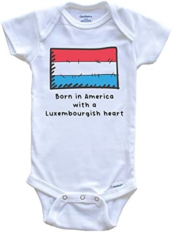 Amerikában született Egy Luxemburgi Szív Aranyos Luxemburg Zászló Baba Rugdalózó
