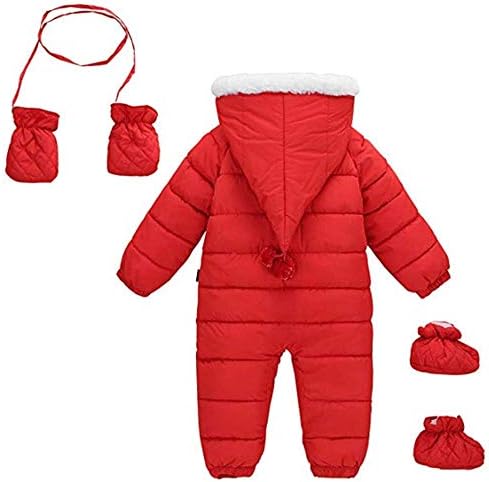 Ohrwurm Baba Télen Egy Darab Snowsuit kapucnis Kesztyű Cipzáras Kisgyermek Párnázott Sleepsuit