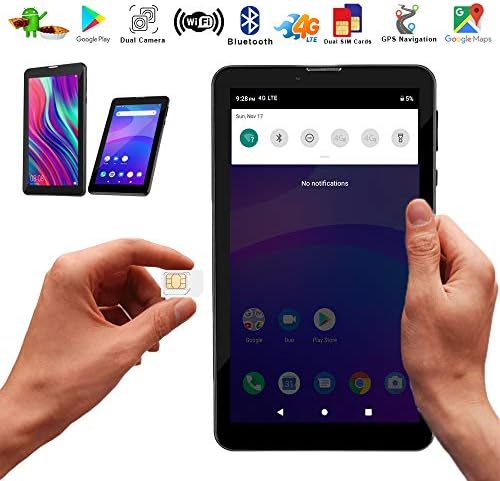 Indigi 7.0 Android Slim Tablet PC 4G LTE Okostelefon Vezeték nélküli GSM Nyitva (Fekete)